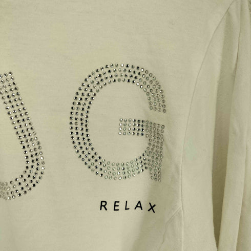 ウノピゥウノウグァーレトレリラックス 1PIU1UGUALE3 RELAX ロゴ ラインストーン 長袖 Tシャツ メンズ M