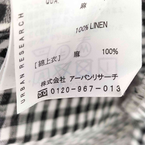 アーバンリサーチドアーズ URBAN RESEARCH DOORS リネンチェック後釦ブラウス レディース ONE SIZE