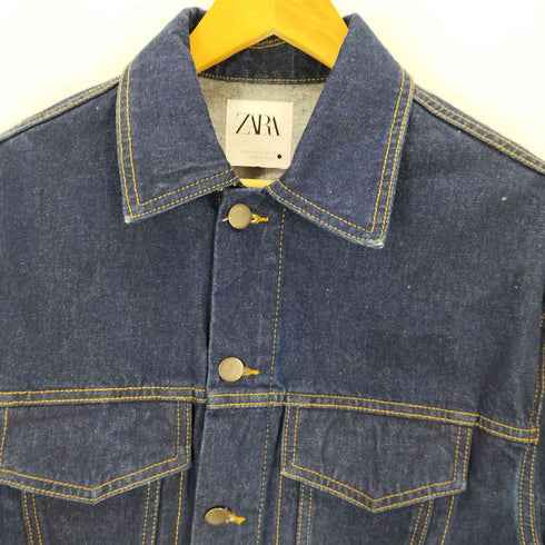 ザラ ZARA ウエスト ドローコード ステッチ デニム ジャケット レディース JPN:S