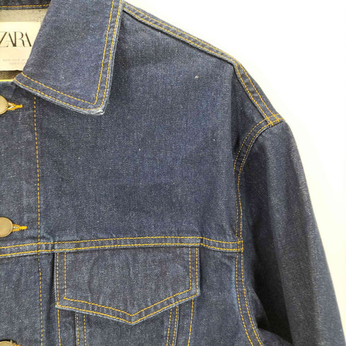 ザラ ZARA ウエスト ドローコード ステッチ デニム ジャケット レディース JPN:S