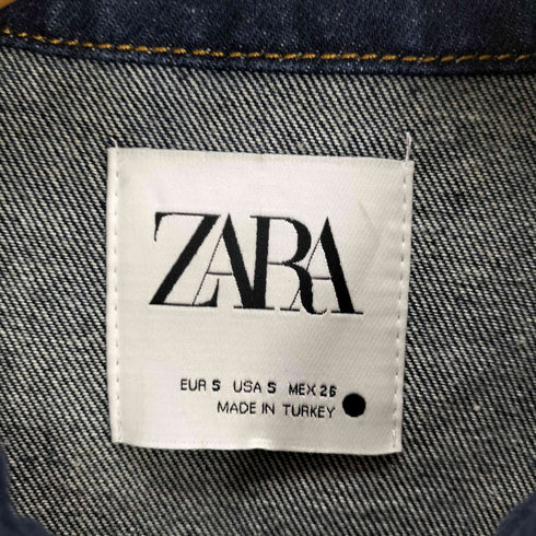 ザラ ZARA ウエスト ドローコード ステッチ デニム ジャケット レディース JPN:S