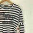 コムデギャルソン COMME des GARCONS MY ENERGYcomes fromFREEDOM 文字プリント クルーネック L/S ボーダー Tシャツ レディース JPN:S
