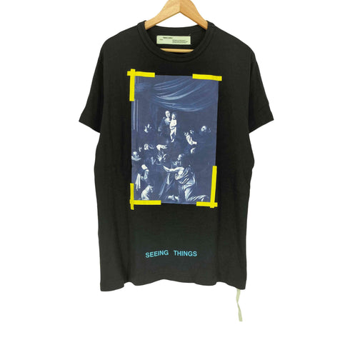 オフホワイト OFF-WHITE 17AW DIAG CARAVAGGIO TEE カラヴァジオ カラヴァッジョ プリントTシャツ メンズ S