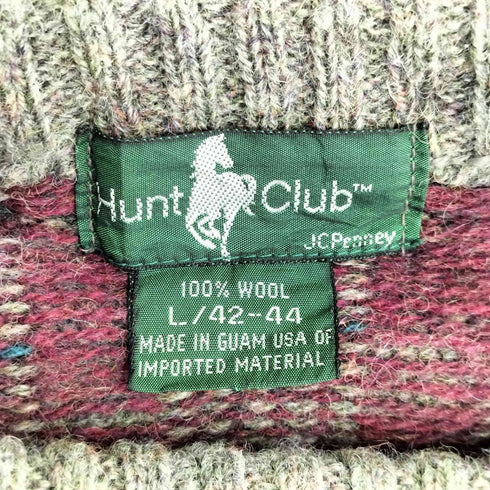 ハントクラブ HUNT CLUB チェック柄 ウール ニット メンズ import:L