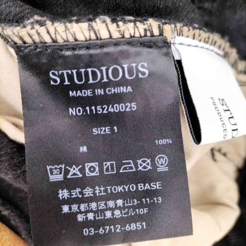ステュディオス STUDIOUS BLEACH OVERDYE DENIM JEANS ブリーチ オーバーダイ デニム ジーンズ メンズ JPN:1