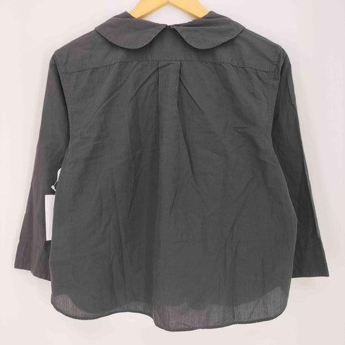 マーガレットハウエル MARGARET HOWELL SOFT COTTON 丸襟 ハーフボタン 七分袖 プルオーバーシャツ レディース US:0-2
