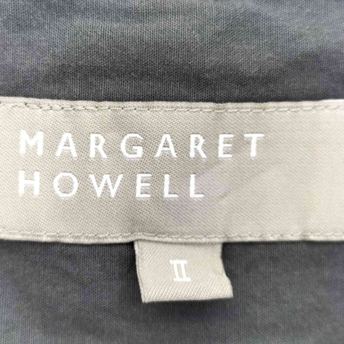 マーガレットハウエル MARGARET HOWELL SOFT COTTON 丸襟 ハーフボタン 七分袖 プルオーバーシャツ レディース US:0-2