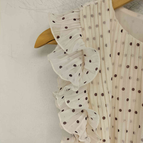 ザラ ZARA ドットフリルトップス レディース import:S