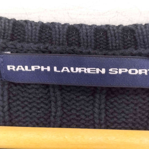 ラルフローレンスポーツ RALPH LAUREN SPORT ポニー刺繍 ケーブル編み Vネック プルオーバー ニット セーター レディース import:XS