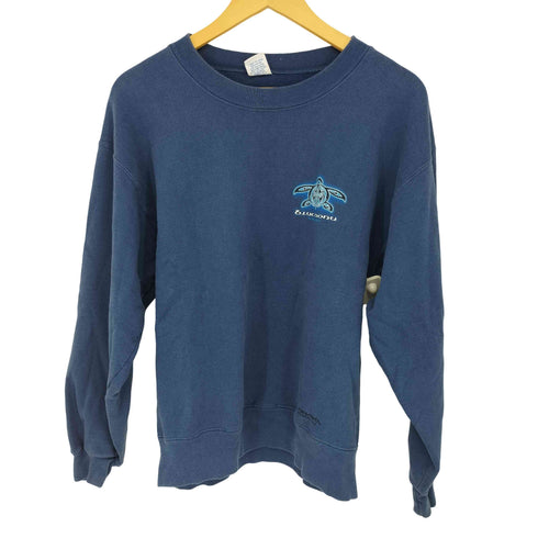クレイジーシャツ CRAZY SHIRTS USA製 BLUE HONU HAWAII バックプリント プルオーバースウェット メンズ import:XS
