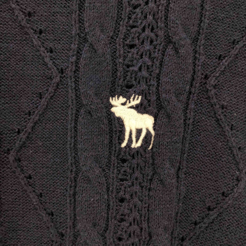 アバクロンビーアンドフィッチ Abercrombie & Fitch 胸刺繍 ケーブルニット レディース import:L