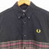 フレッドペリー FRED PERRY ロゴエンブレム刺繍 タータンチェック切替 ボタンダウン 長袖パネルシャツ メンズ import:S