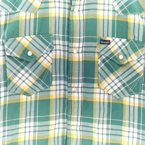 ラングラー Wrangler チェック柄 長袖ウエスタンシャツ メンズ M