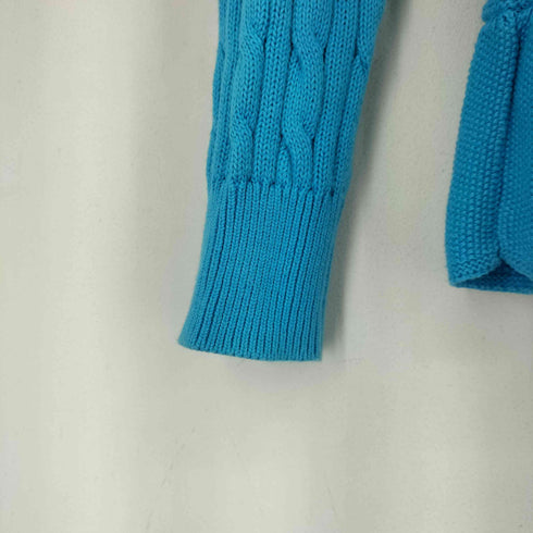 ラルフローレン RALPH LAUREN スモールポニー刺繍 クルーネック ケーブルニット ペプラムカーディガン レディース import:L