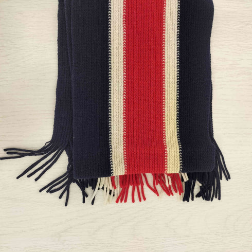 フレッドペリー FRED PERRY MACKIE マルチストライプ ローレルリース刺繍 フリンジマフラー メンズ