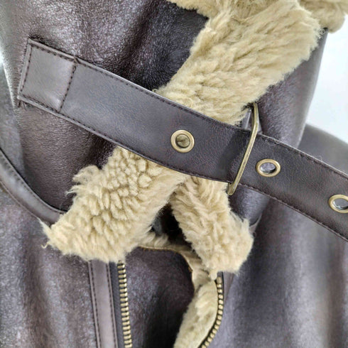 ザラ ZARA フェイクムートンレザージャケット レディース JPN:XS