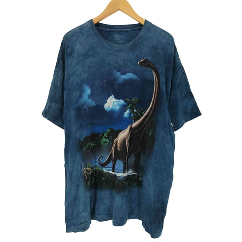 THE MOUNTAIN フロントプリント タイダイクルーネックTシャツ メンズ JPN:XL