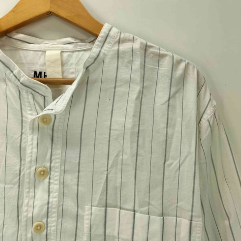 エムエイチエル MHL. ヘンリーネック ストライプシャツ メンズ import:M