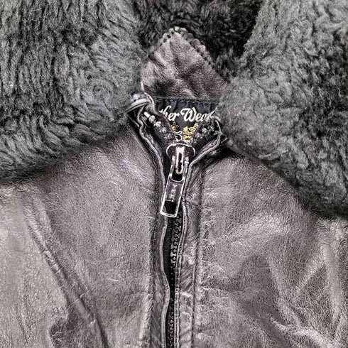90S Leather Wear 韓国製 本革 G-1 レザー フライト ジャケット Y2K レディース import:M