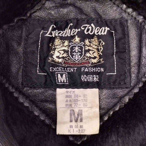 90S Leather Wear 韓国製 本革 G-1 レザー フライト ジャケット Y2K レディース import:M