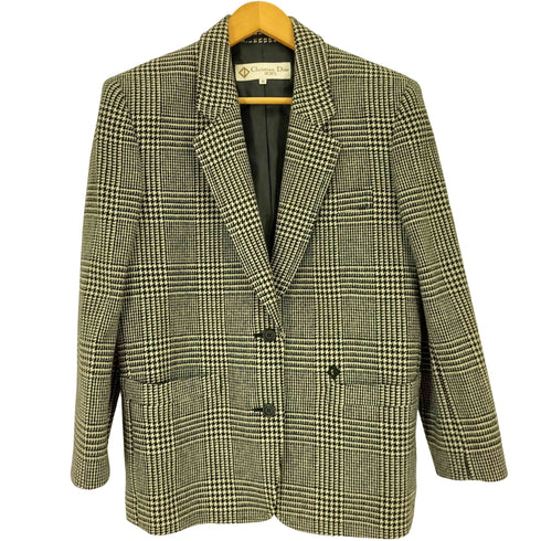 クリスチャンディオール Christian Dior SPORTS グレンチェック 2B ウール テーラードジャケット レディース import:M