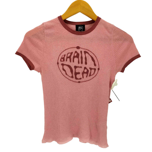 ブレインデッド BRAIN DEAD ロゴプリント 半袖ニット レディース S