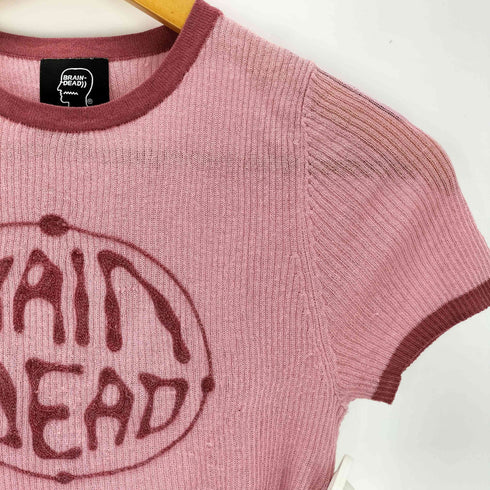 ブレインデッド BRAIN DEAD ロゴプリント 半袖ニット レディース S