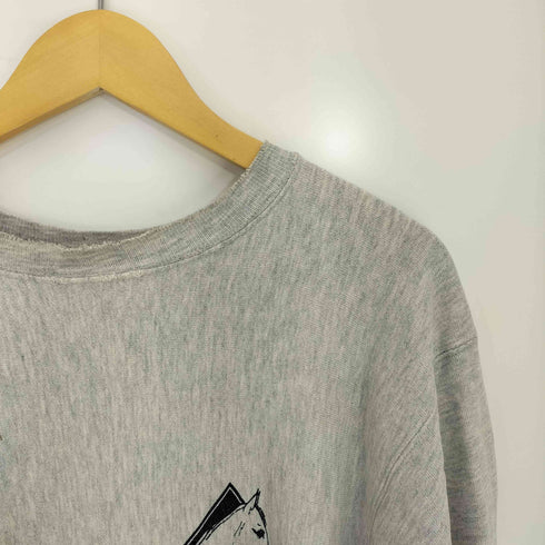 チャンピオン Champion 90s 刺繍タグ前期 USA製 REVERSE WEAVE 両面染み込みプリント 二段 袖目有り カレッジスウェット メンズ import:XL