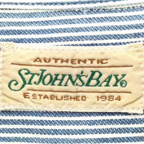 セントジョンズベイ STJOHNS BAY 90s フロントポケット ボタンダウン ストライプシャツ メンズ import:M