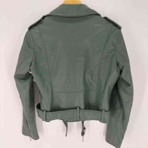 ザラ ZARA フェイクレザー ダブルライダースジャケット レディース import:M