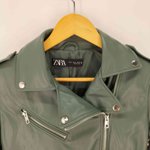 ザラ ZARA フェイクレザー ダブルライダースジャケット レディース import:M