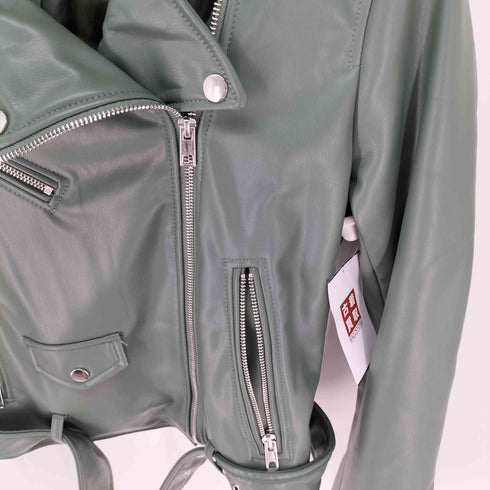 ザラ ZARA フェイクレザー ダブルライダースジャケット レディース import:M