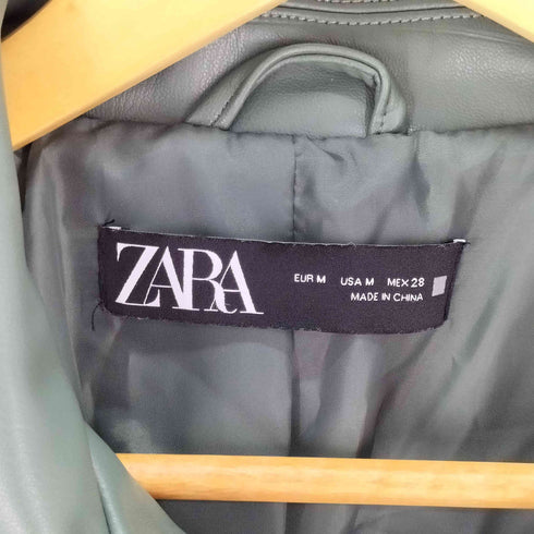 ザラ ZARA フェイクレザー ダブルライダースジャケット レディース import:M