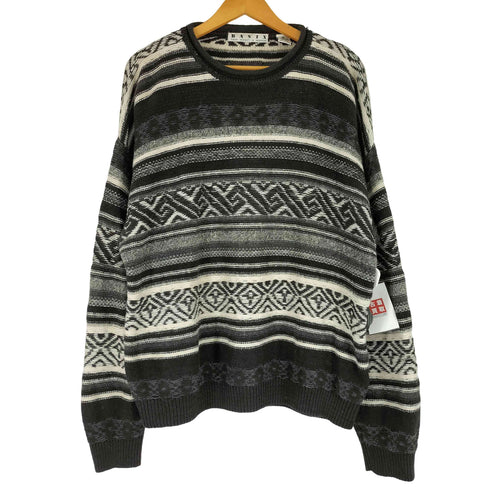 BASIX 90S コットンリネン ロールネックデザインニット メンズ import:XL