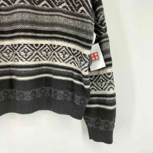BASIX 90S コットンリネン ロールネックデザインニット メンズ import:XL