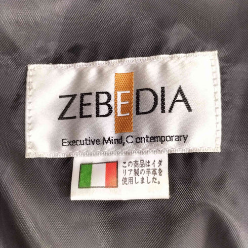 ZEBEDIA lamb leather スタンドカラー ロングコート メンズ JPN:L