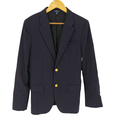 ポロラルフローレン POLO RALPH LAUREN イタリア製 ウール シングル テーラードジャケット 紺ブレ ブレザー 金ボタン レディース 88A