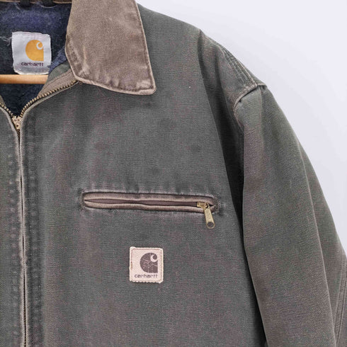 カーハート Carhartt 裏地 チェックブランケット MOS GREEN DUCK DETROIT モスグリーン ダック デトロイトジャケット メンズ
