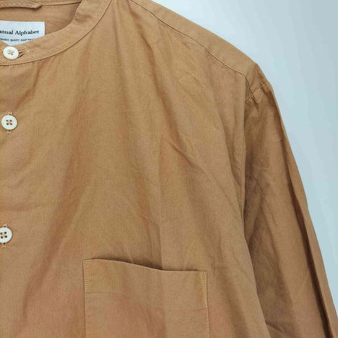 マニュアルアルファベット MANUAL ALPHABET LOOSE FIT BAND COLLAR SHIRT ルーズフィット バンドカラーシャツ メンズ JPN:3