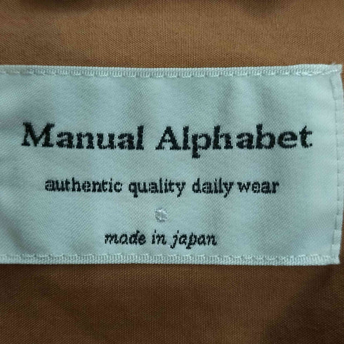 マニュアルアルファベット MANUAL ALPHABET LOOSE FIT BAND COLLAR SHIRT ルーズフィット バンドカラーシャツ メンズ JPN:3