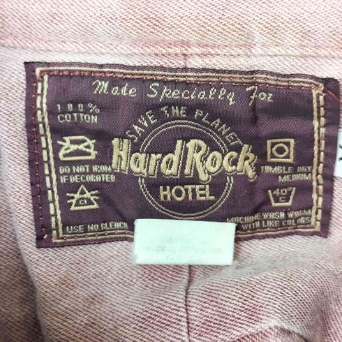 ハードロックホテル Hard rock HOTEL ロゴ刺繍 ポケット ピグメント加工 デニム 長袖 シャツ メンズ import:M