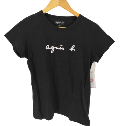アニエスベー agnes b. ロゴプリント コットン 半袖 Tシャツ レディース JPN:2