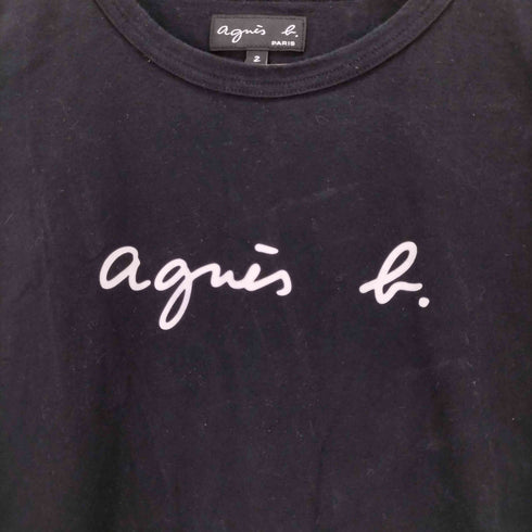 アニエスベー agnes b. ロゴプリント コットン 半袖 Tシャツ レディース JPN:2