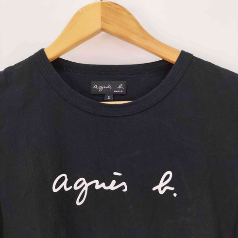 アニエスベー agnes b. ロゴプリント コットン 半袖 Tシャツ レディース JPN:2