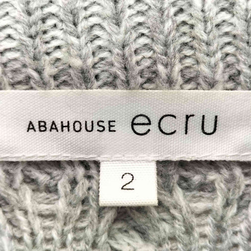 アバハウス ABAHOUSE ecru ハイネックジップアップケーブルニット レディース 2