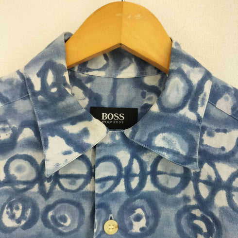 ボスヒューゴボス BOSS HUGO BOSS 総柄 リネンBDシャツ メンズ