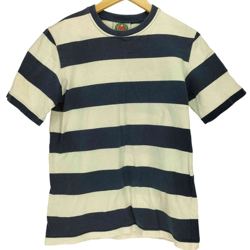 バーバリアン BARBARIAN 90S ロゴパッチ シングルステッチ ボーダー柄 S/S Tシャツ メンズ