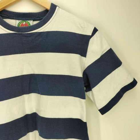 バーバリアン BARBARIAN 90S ロゴパッチ シングルステッチ ボーダー柄 S/S Tシャツ メンズ