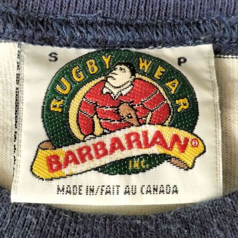バーバリアン BARBARIAN 90S ロゴパッチ シングルステッチ ボーダー柄 S/S Tシャツ メンズ