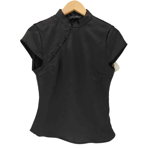 ザラ ZARA サイドボタン チャイナ サテントップス Y2K レディース import:XS